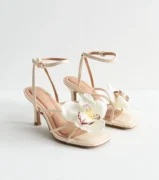 Faux Leather Orchid Applique Sandals