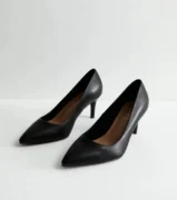 Leather-Look Stiletto Heel Court Shoes