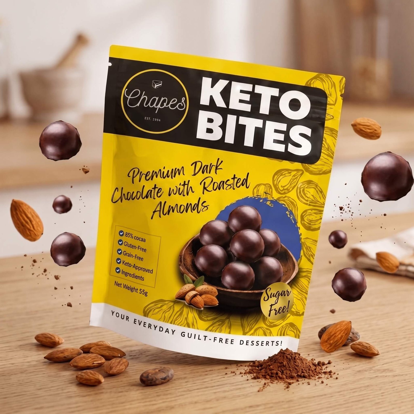 KetoBites – Dark Chocolate Roasted Almonds